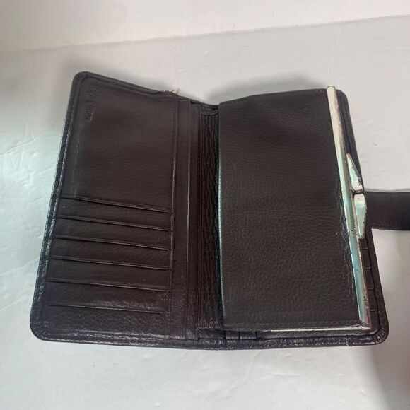 Brighton Brown Leather Wallet – Kiss-Lock Change Pocket – Card Slots – 7” x 4” - Picture 5 of 13